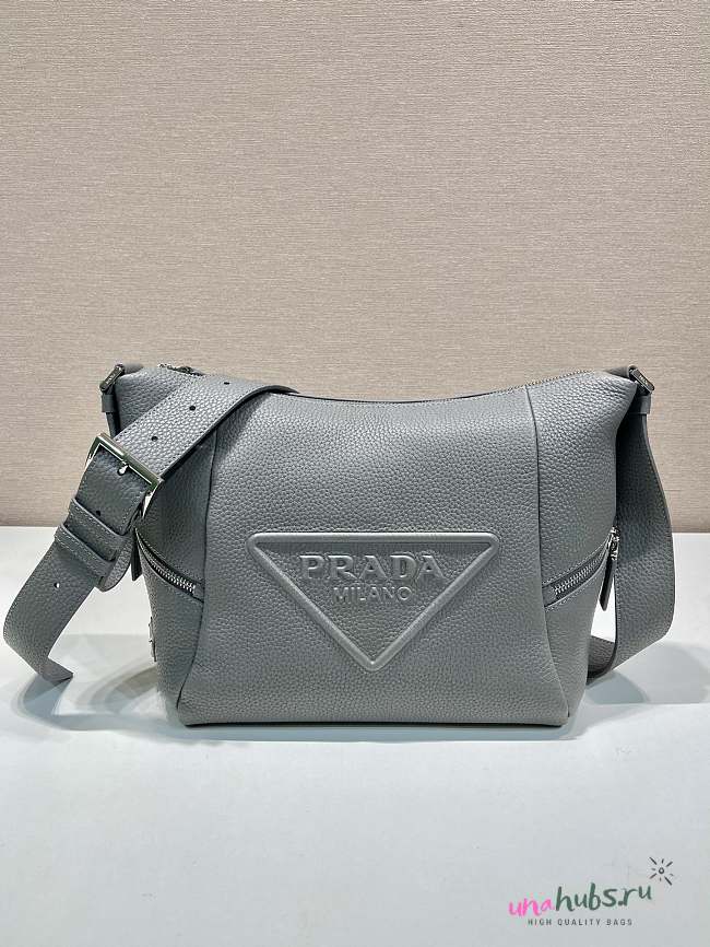 Prada 2VH165 gray leather bag with shoulder strap bag - 1