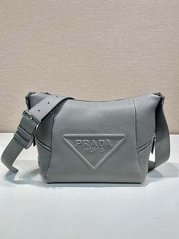 Prada 2VH165 gray leather bag with shoulder strap bag