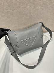 Prada 2VH165 gray leather bag with shoulder strap bag - 2