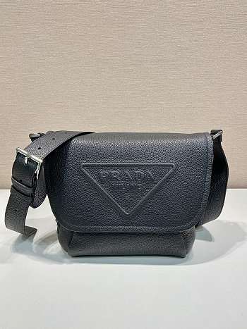 Prada 2VD056 black leather bag with shoulder strap bag