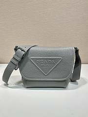 Prada 2VD056 gray leather bag with shoulder strap bag - 1