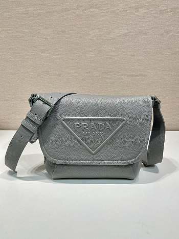 Prada 2VD056 gray leather bag with shoulder strap bag