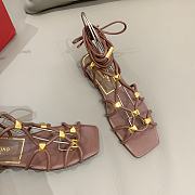 Valentino Brown Studed Flat Bohemian Sandals - 4