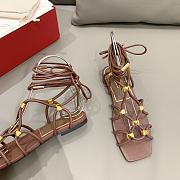 Valentino Brown Studed Flat Bohemian Sandals - 3