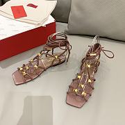 Valentino Brown Studed Flat Bohemian Sandals - 2