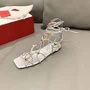 Valentino Silver Studed Flat Bohemian Sandals - 5