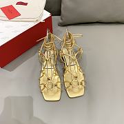 Valentino Golden Studed Flat Bohemian Sandals - 2