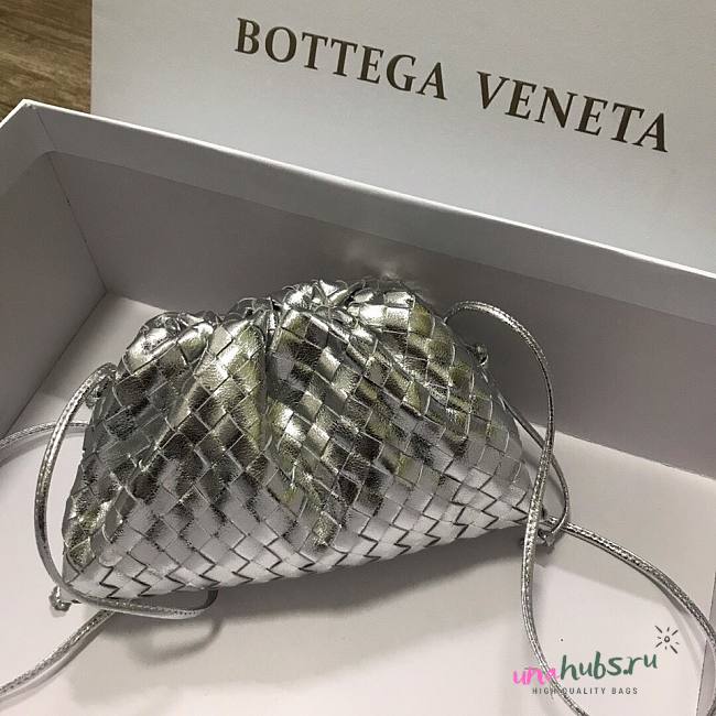 Bottega Veneta Pouch Mini Silver Leather Clutch  - 1