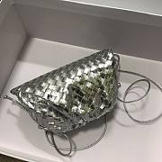 Bottega Veneta Pouch Mini Silver Leather Clutch  - 4