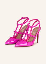 Valentino Garavani Rockstud Pink Neon Pumps  - 1