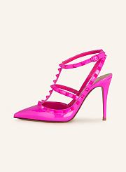 Valentino Garavani Rockstud Pink Neon Pumps  - 5