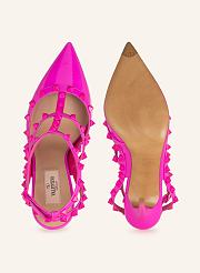 Valentino Garavani Rockstud Pink Neon Pumps  - 2