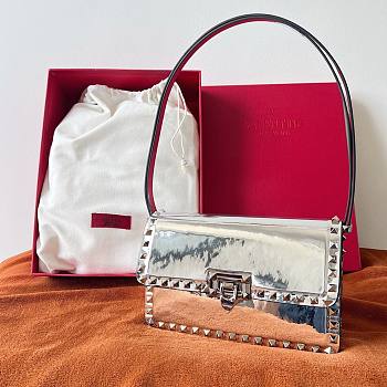 Valentino rockstud23 smooth silver shoulder bag