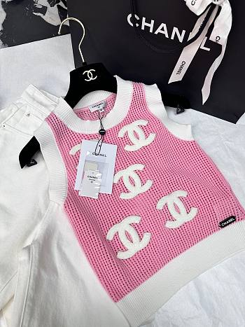 Chanel knitted pink tank