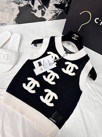 Chanel knitted black tank