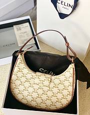 Celine Ava Triomphe white canvas and calfskin bag - 6