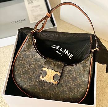 Celine Ava Triomphe canvas and calfskin bag 