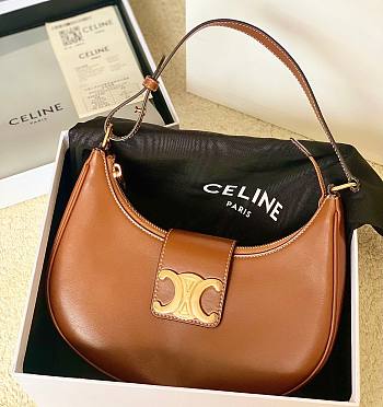 Celine Ava Triomphe brown calfskin bag