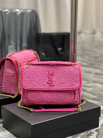 YSL Niki medium pink tweed should bag 