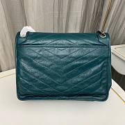 YSL Niki Large Blue Wrinkle Leather Bag - 3