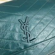 YSL Niki Large Blue Wrinkle Leather Bag - 6