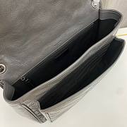 YSL Niki Large Gray Wrinkle Leather Bag - 4