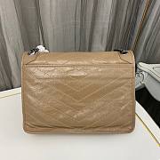 YSL Niki Large Beige Wrinkle Leather Bag - 3