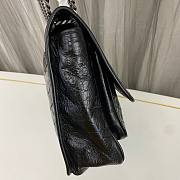 YSL Niki Large Black Wrinkle Leather Bag  - 2