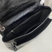 YSL Niki Large Black Wrinkle Leather Bag  - 4