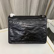 YSL Niki Large Black Wrinkle Leather Bag  - 5