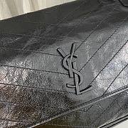 YSL Niki Large Black Wrinkle Leather Bag  - 6