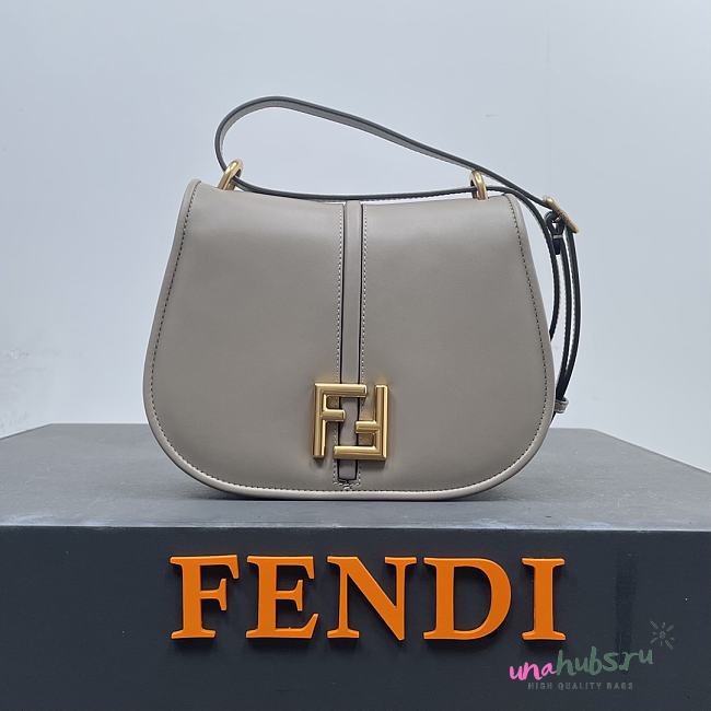 Fendi C'mon Gray Leather Bag - 1