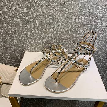 Valentino rockstud metallic sandals 