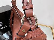 Versace Repeat Brown Leather Shoulder Bag - 3