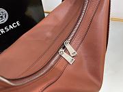 Versace Repeat Brown Leather Shoulder Bag - 2