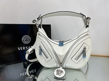 Versace Repeat White Leather Shoulder Bag