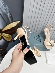 Prada Beige Rose Ankle Strap Heels - 2