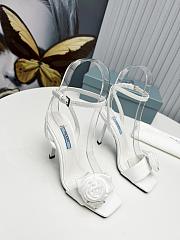 Prada White Rose Ankle Strap Heels - 4