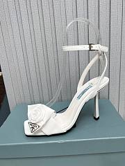 Prada White Rose Ankle Strap Heels - 1