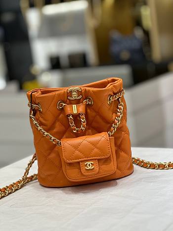 Chanel AS3947 small orange calfskin backpack