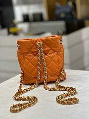 Chanel AS3947 small orange calfskin backpack - 6