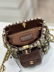 Chanel AS3947 small brown tweed backpack  - 4