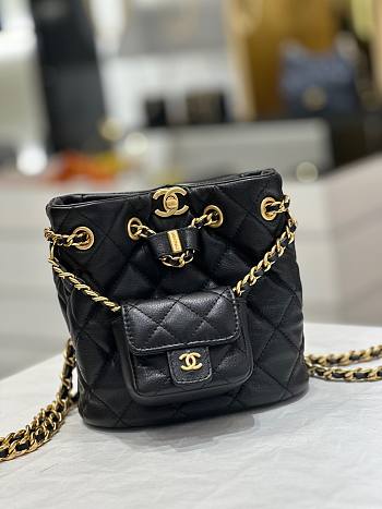 Chanel AS3947 black calfskin backpack