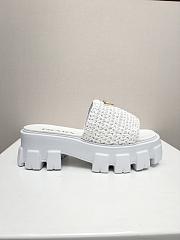 Prada white woven heeled sandals  - 5