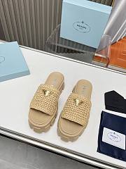 Prada beige woven heeled sandals  - 2