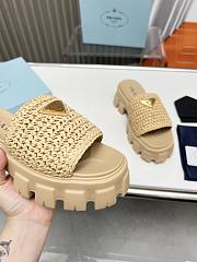 Prada beige woven heeled sandals  - 4