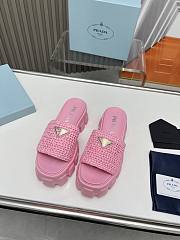 Prada pink woven heeled sandals - 2