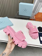 Prada pink woven heeled sandals - 3