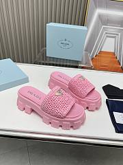 Prada pink woven heeled sandals - 4