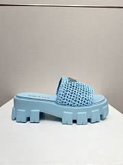 Prada blue woven heeled sandals - 6